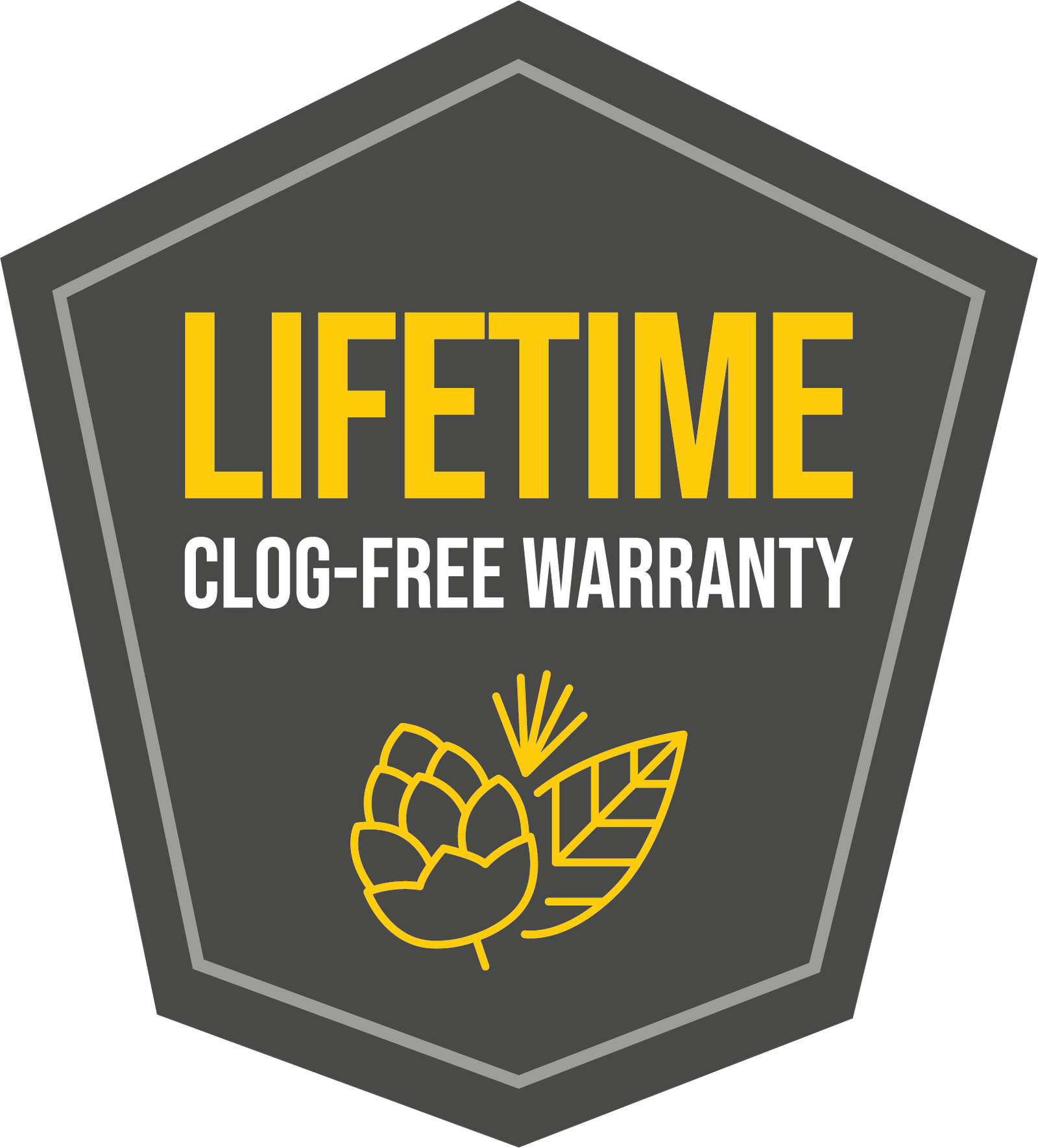 Alu-Rex Gutter Clean Pro lifetime clog-free warranty badge