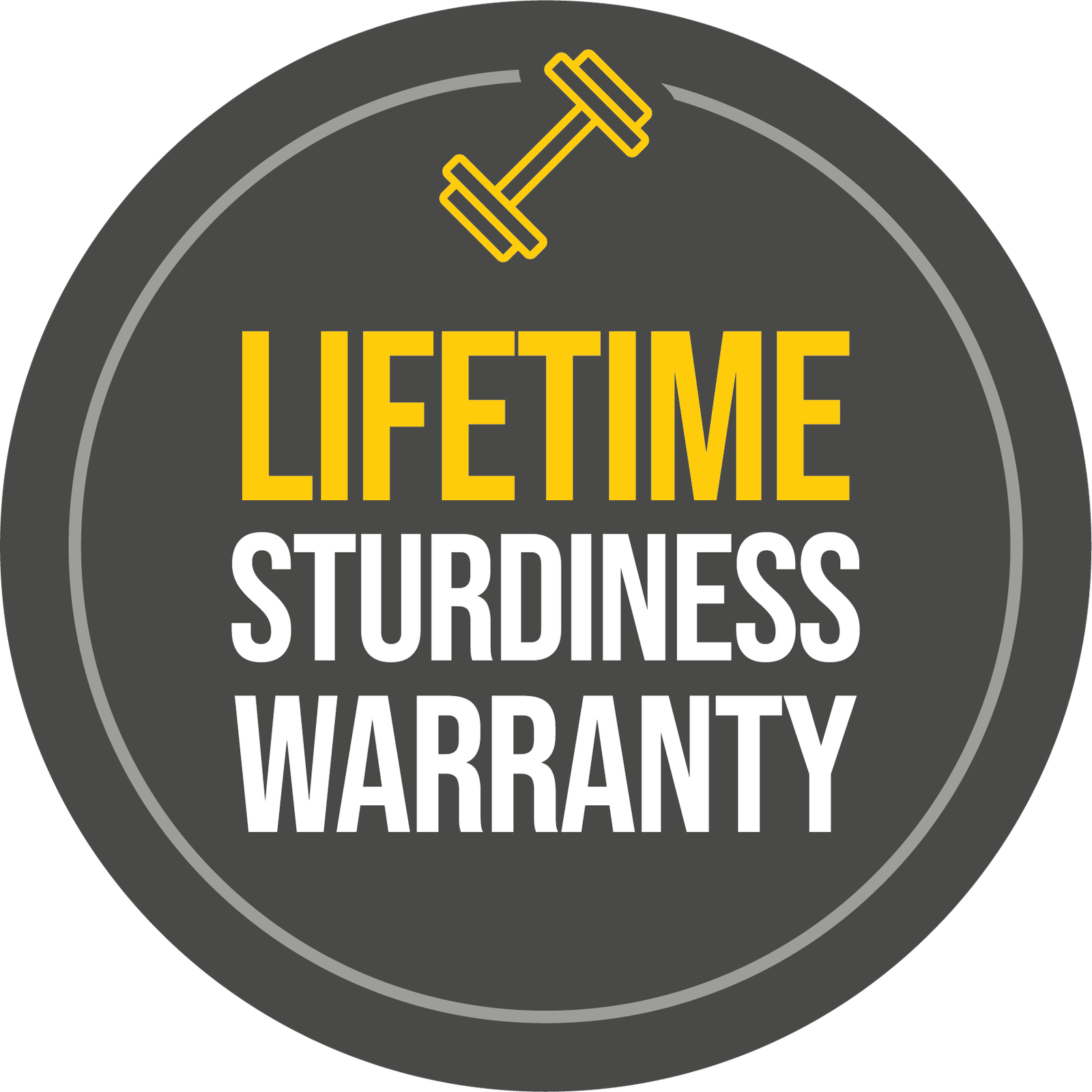 Alu-Rex T-Rex lifetime sturdiness warranty badge