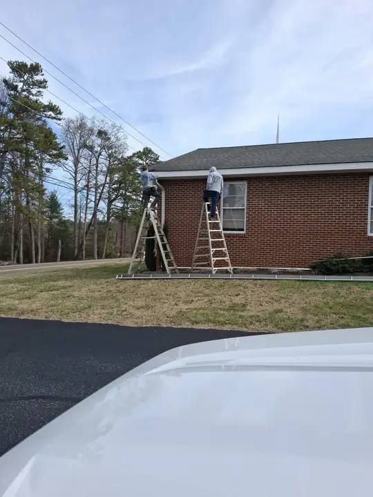 Morganton church fascia board repair before gutter reinstall