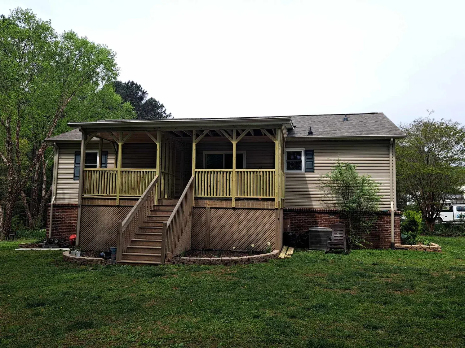 Pro Flo gutter protection installed with Victorian Gray seamless gutters in Drexel North Carolina