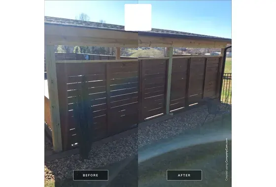 Black 5-inch Gutter Replacement 2x3 Downspout Before and after Hudson NC