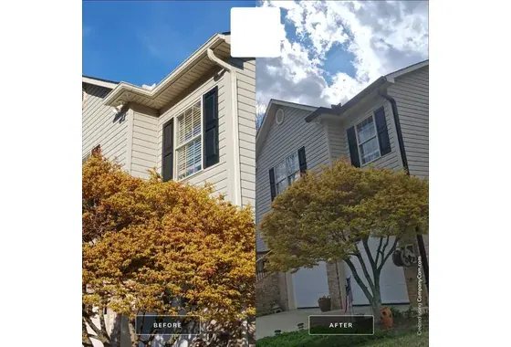 Black 6-inch Gutter Upgrade 3x4 Downspouts Granite Falls NC Detail