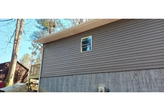 White 5-inch Gutter Addition Tie In 2x3 Downspout Valdese NC