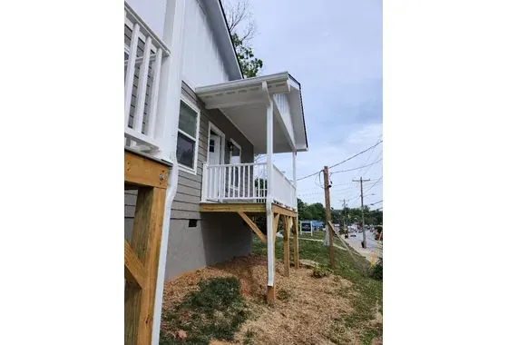 White 6-inch Gutter 3x4 Downspouts Lenoir NC Remodel View 2