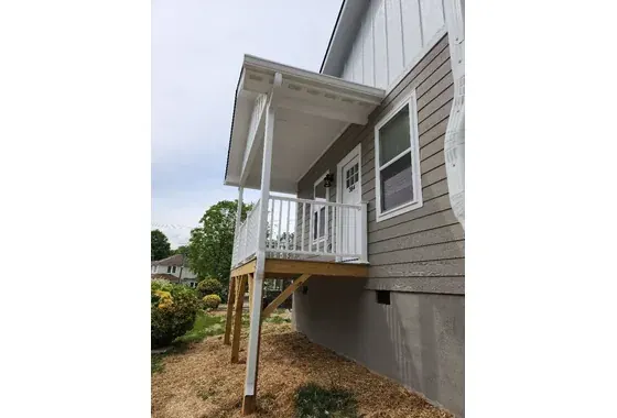 White 6-inch Gutter 3x4 Downspouts Lenoir NC Remodel View 3