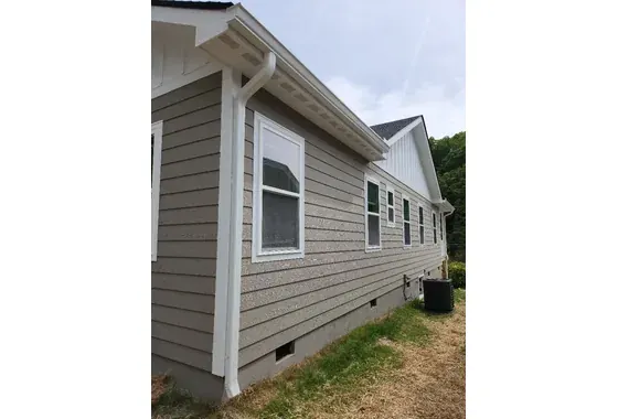 White 6-inch Gutter 3x4 Downspouts Lenoir NC Remodel View 4