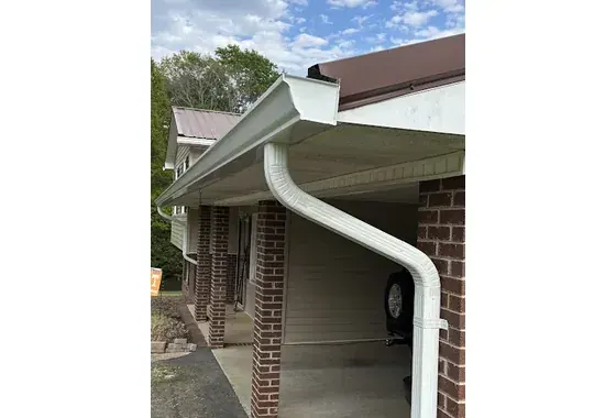 White 6-inch Gutter Upgrade 3x4 Downspouts Conover NC View 2